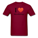 "I ♥ Microbiology" (black) - Men's T-Shirt burgundy / S - LabRatGifts - 10