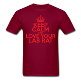 "Keep Calm and Love Your Lab Rat" (red) - Men's T-Shirt burgundy / S - LabRatGifts - 10