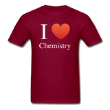 "I ♥ Chemistry" (white) - Men's T-Shirt burgundy / S - LabRatGifts - 5
