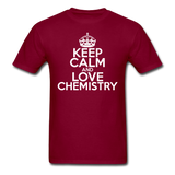 "Keep Calm and Love Chemistry" (white) - Men's T-Shirt burgundy / S - LabRatGifts - 6