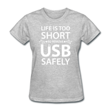 "Life is too Short" (white) - Women's T-Shirt heather gray / S - LabRatGifts - 12