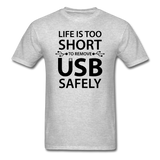 "Life is too Short" (black) - Men's T-Shirt heather gray / S - LabRatGifts - 3