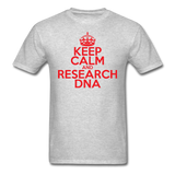 "Keep Calm and Research DNA" (red) - Men's T-Shirt heather gray / S - LabRatGifts - 3