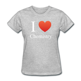 "I ♥ Chemistry" (white) - Women's T-Shirt heather gray / S - LabRatGifts - 9