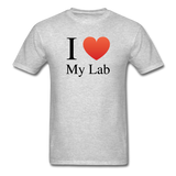 "I ♥ My Lab" (black) - Men's T-Shirt heather gray / S - LabRatGifts - 3