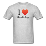 "I ♥ Microbiology" (black) - Men's T-Shirt heather gray / S - LabRatGifts - 3