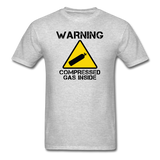 "Warning Compressed Gas Inside" - Men's T-Shirt heather gray / S - LabRatGifts - 7