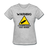 "Warning Compressed Gas Inside" - Women's T-Shirt heather gray / S - LabRatGifts - 6