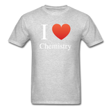 "I ♥ Chemistry" (white) - Men's T-Shirt heather gray / S - LabRatGifts - 12