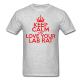 "Keep Calm and Love Your Lab Rat" (red) - Men's T-Shirt heather gray / S - LabRatGifts - 3