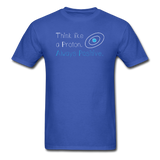 "Think like a Proton" (white) - Men's T-Shirt royal blue / S - LabRatGifts - 8
