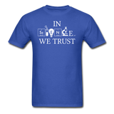 "In Science We Trust" (white) - Men's T-Shirt royal blue / S - LabRatGifts - 7