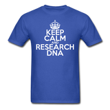 "Keep Calm and Research DNA" (white) - Men's T-Shirt royal blue / S - LabRatGifts - 3