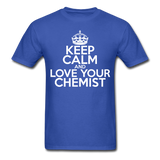 "Keep Calm and Love Your Chemist" (white) - Men's T-Shirt royal blue / S - LabRatGifts - 3