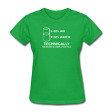 "Technically the Glass is Completely Full" - Women's T-Shirt bright green / S - LabRatGifts - 8