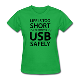 "Life is too Short" (black) - Women's T-Shirt bright green / S - LabRatGifts - 4