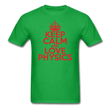 "Keep Calm and Love Physics" (red) - Men's T-Shirt bright green / S - LabRatGifts - 7