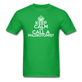 "Keep Calm and Call A Phlebotomist" (white) - Men's T-Shirt bright green / S - LabRatGifts - 2
