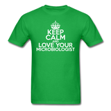 "Keep Calm and Love Your Microbiologist" (white) - Men's T-Shirt bright green / S - LabRatGifts - 2