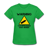 "Warning Compressed Gas Inside" - Women's T-Shirt bright green / S - LabRatGifts - 7