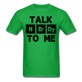 "Talk NErDy To Me" (black) - Men's T-Shirt bright green / S - LabRatGifts - 5
