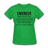"Engineer" (black) - Women's T-Shirt bright green / S - LabRatGifts - 7