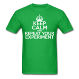 "Keep Calm and Repeat Your Experiment" (white) - Men's T-Shirt bright green / S - LabRatGifts - 2