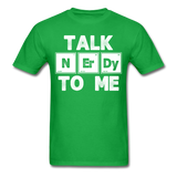"Talk NErDy To Me" (white) - Men's T-Shirt bright green / S - LabRatGifts - 10
