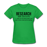 "Research" (black) - Women's T-Shirt bright green / S - LabRatGifts - 7