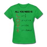 "All You Need is Love" - Women's T-Shirt bright green / S - LabRatGifts - 6