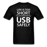 "Life is too Short" (white) - Men's T-Shirt black / S - LabRatGifts - 1