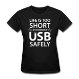 "Life is too Short" (white) - Women's T-Shirt black / S - LabRatGifts - 1