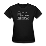 "Technically the Glass is Completely Full" - Women's T-Shirt black / S - LabRatGifts - 2