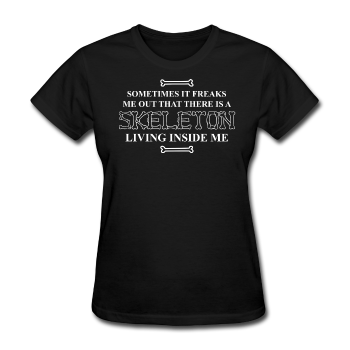 "Skeleton Inside Me" - Women's T-Shirt black / S - LabRatGifts - 1