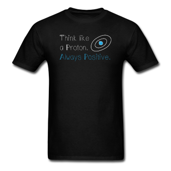 "Think like a Proton" (white) - Men's T-Shirt black / S - LabRatGifts - 1