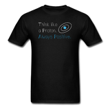 "Think like a Proton" (white) - Men's T-Shirt black / S - LabRatGifts - 1