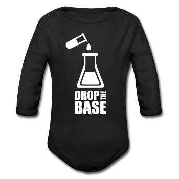 "Drop the Base" - Baby Long Sleeve One Piece black / 6 months - LabRatGifts - 1