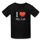 "I ♥ My Lab" (white) - Kids' T-Shirt black / XS - LabRatGifts - 1