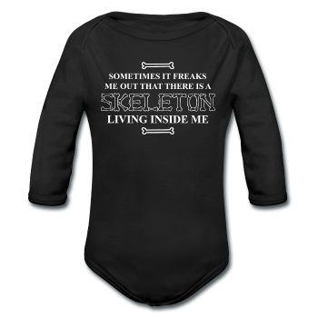 "Skeleton Inside Me" - Baby Long Sleeve One Piece black / 6 months - LabRatGifts
