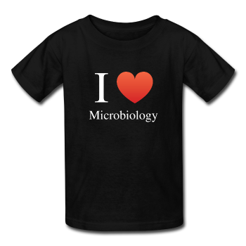 "I ♥ Microbiology" (white) - Kids' T-Shirt black / XS - LabRatGifts - 1