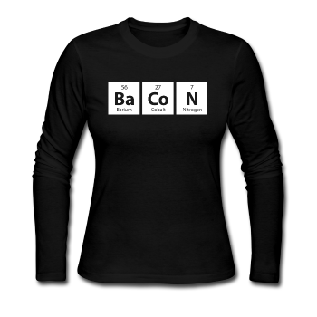 "BaCoN" - Women's Long Sleeve T-Shirt black / S - LabRatGifts - 1