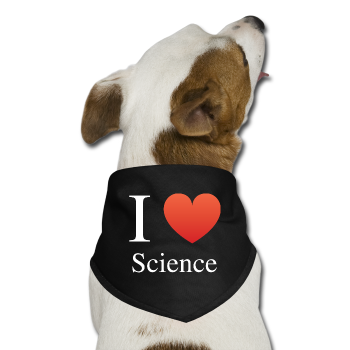 "I ♥ Science" (white) - Dog Bandana black / One size - LabRatGifts