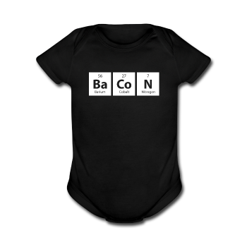 "BaCoN" - Baby Short Sleeve One Piece black / Newborn - LabRatGifts - 1