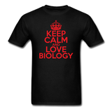 "Keep Calm and Love Biology" (red) - Men's T-Shirt black / S - LabRatGifts - 13