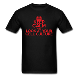 "Keep Calm and Look At Your Cell Culture" (red) - Men's T-Shirt black / S - LabRatGifts - 13
