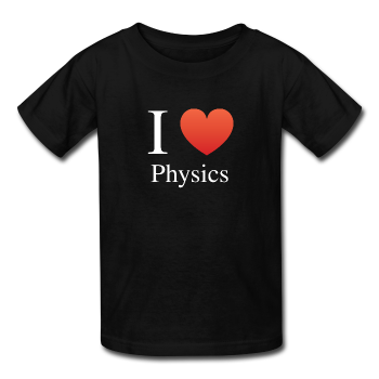 "I ♥ Physics" (white) - Kids' T-Shirt black / XS - LabRatGifts - 1