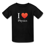 "I ♥ Physics" (white) - Kids' T-Shirt black / XS - LabRatGifts - 1