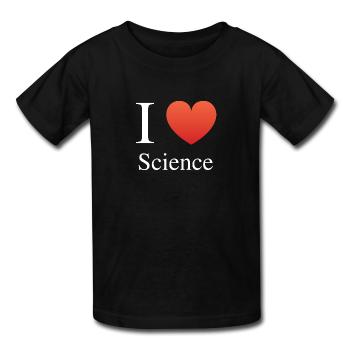"I ♥ Science" (white) - Kids' T-Shirt black / XS - LabRatGifts - 1