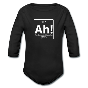 "Ah! The Element of Surprise" - Baby Long Sleeve One Piece black / 6 months - LabRatGifts
