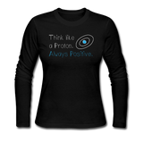 "Think like a Proton" (white) - Women's Long Sleeve T-Shirt black / S - LabRatGifts - 1